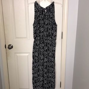 black & white floral jumpsuit